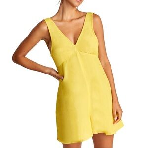 RVCA Linen Shifty Romper Gold Size Small